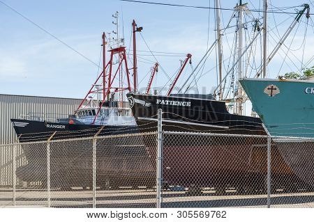 Fairhaven, Massachusetts, Usa - June 9, 2019: Commercial Fishing Vessels Ranger, Patience And Crysta