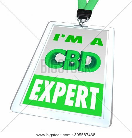 CBD Cannabidiol Marijuana Cannabis Name Badge Expert Employee Dealer 3d Illustration