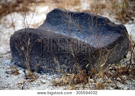 Metate Or Metlatl Grinding Stone Used By Native Americans To Grind Food.