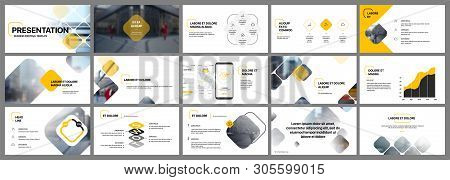 Presentation Template, Orange And Black Infographic Elements. Vector Slide Template For Business Pro
