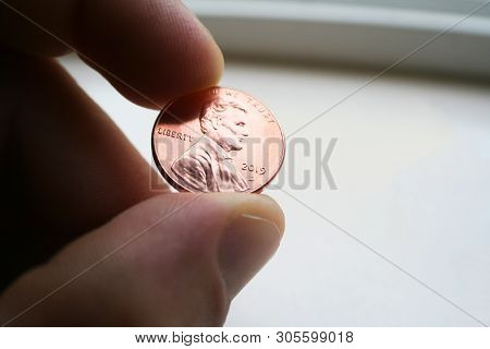 2019 Penny Close Up High Quality Stock Photo