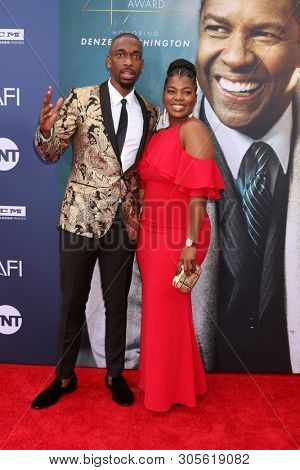 LOS ANGELES - JUN 6:  Jay Pharoah, Shaina Farrow at the  AFI Honors Denzel Washington at the Dolby Theater on June 6, 2019 in Los Angeles, CA