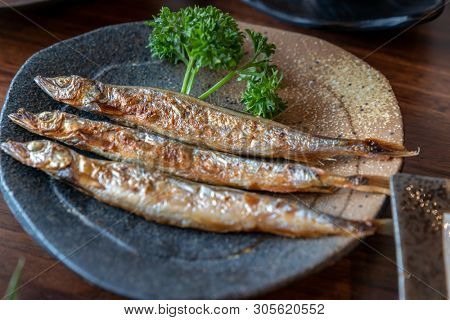 Grilled Shishamo japanese cuisine food
