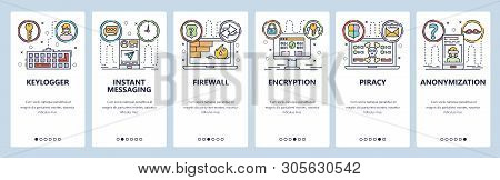 Mobile App Onboarding Screens. Pivate Security, Keylogger, Spyware, Instant Messaging, Smartphone En
