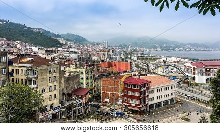 Giresun, Turkey - May 6, 2017. Aerial View Of City Giresun By Black Sea, Asia