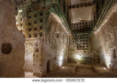Ancient cave in the National park Beit Guvrin, Israel