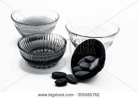 Natural Ex-foliating Face Mask Isolated On White In A Glass Bowl I.e. Raw Milk Well Mixed With Honey