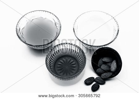 Natural Ex-foliating Face Mask Isolated On White In A Glass Bowl I.e. Raw Milk Well Mixed With Honey