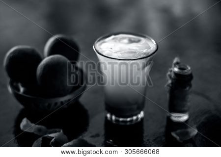 Ramadan Drink Or Ramazan Drink Also A Summer Drink On Wooden Surface I.e. Chikoo Shake Or Chikoo Fal