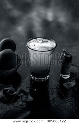 Ramadan Drink Or Ramazan Drink Also A Summer Drink On Wooden Surface I.e. Chikoo Shake Or Chikoo Fal