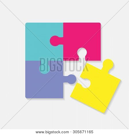 Pazzle Color Icon. Multicolored Pazzle Vector Icon.