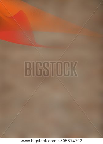 Abstract Background Of Light Brown Grunge Effect With Two Orange To Red Vague Shapes Toward The Top 
