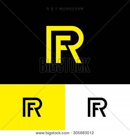 R And F Monogram. R,f Logo. Linear Monogram On  A Different Backgrounds. Abstract Emblem.