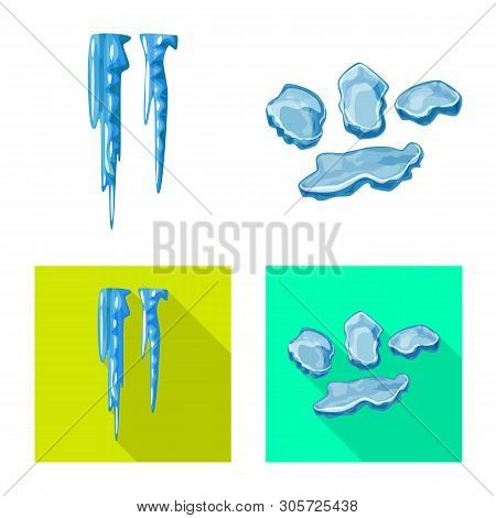 Vector Design Of Texture  And Frozen  Symbol. Set Of Texture  And Transparent  Vector Icon For Stock