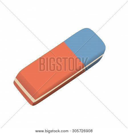 Realistic Red And Blue Eraser Illustration Vector