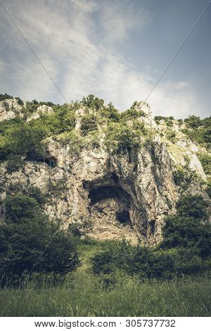 Rocky Massif In The Gorges Of The Platano River. The Gorges Are Located In Balvano In The Province O