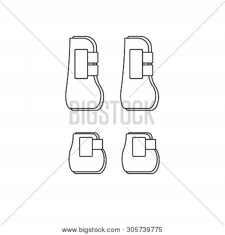 Vector Logo Icon Of Line Drawn Horse Equestrian Protective Boots Set Isolated On White Background