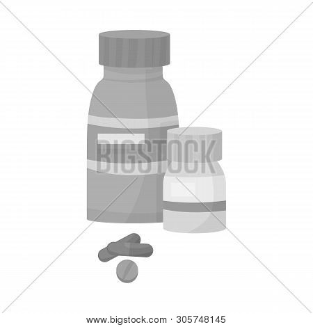 Isolated Object Of Bottle  And Pill  Sign. Collection Of Bottle  And Medical Stock Vector Illustrati