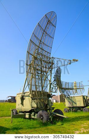 Soviet surface-to-air anti aircraft systems on the military exhibition