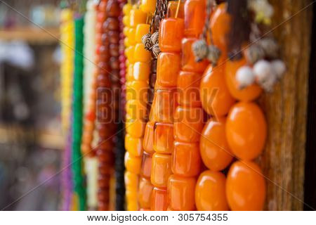 Souvenirs Shop In Lagich Village, Azerbaijan. Beautiful Photo Of Souvenir Shops In The Village Bazaa