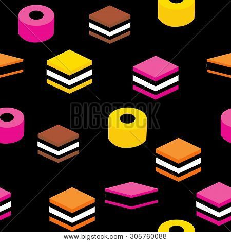 English Licorice Seamless Pattern Colorful Candy Repeat Pattern Background For Textile Design, Fabri