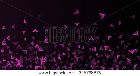 Triangle Background. Abstract Composition Of Triangular Pyramids. Futuristic Geometric Background.  