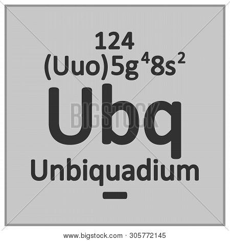 Periodic Table Element Unbiquadium Icon. Vector Illustration.