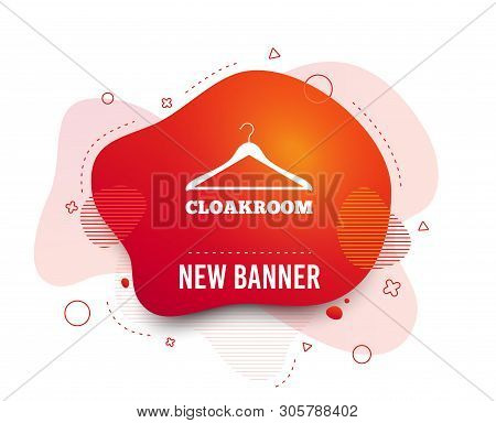 Fluid Badge. Cloakroom Sign Icon. Hanger Wardrobe Symbol. Abstract Shape. Gradient Cloakroom Icon. F