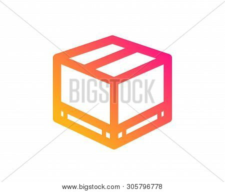 Parcel Box Icon. Logistics Delivery Sign. Package Tracking Symbol. Classic Flat Style. Gradient Deli
