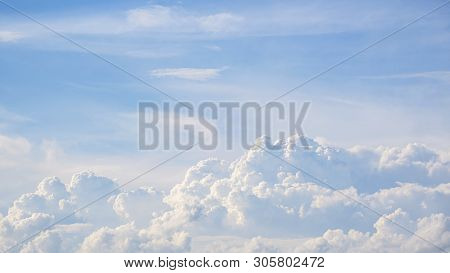 Cloud Scape. Blue Sky And White Cloud. Sunny Day. Cumulus Cloud.