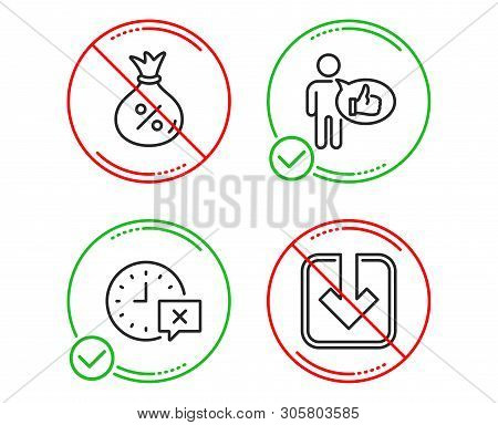 Do Or Stop. Like, Time And Loan Icons Simple Set. Load Document Sign. Thumbs Up, Remove Alarm, Money