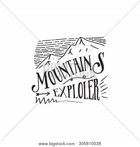 Mountain Pine Trees Retro Logo Design For Good Measure - Can Used Photographer, Outdoor, Adventure L