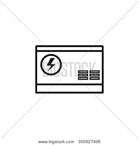 Electric home generator outline icon. Clipart image isolated on white background