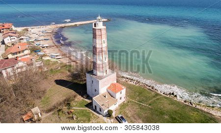 The Oldest Lighthouse On The Balkan Peninsular, Shabla, Bulgaria. Aerial View