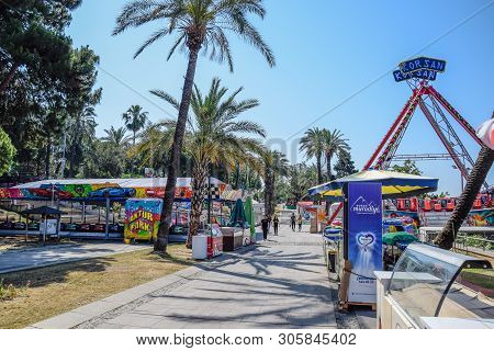 Antalya, Turkey - May 19, 2019: Karaalioglu Park Walk Through The Antali Park