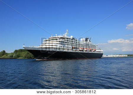 Velsen, The Netherlands - May, 20th 2017: Ms Prinsendam, Sailing From Passenger Terminal Amsterdam T