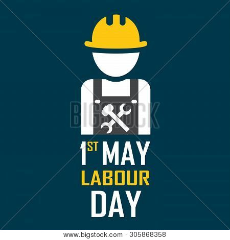 May 1st Labor (labour) Day Illustration Conceptual Construction Stock Vector. Eps10.