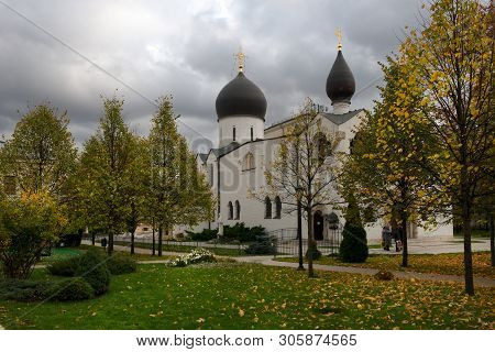 Marfo-mariinsky Convent Of Mercy. View Of The Holy Protection Cathedral. Moscow. Russia