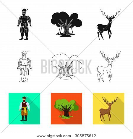 Isolated Object Of Traditional And Tour Symbol. Collection Of Traditional And Landmarks Vector Icon 