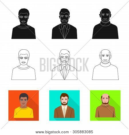 Vector Design Of Hairstyle And Profession  Sign. Set Of Hairstyle And Character  Stock Vector Illust