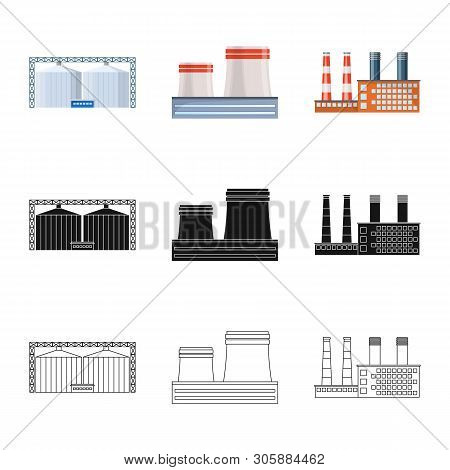 Vector Design Of Production And Structure Sign. Set Of Production And Technology Stock Symbol For We