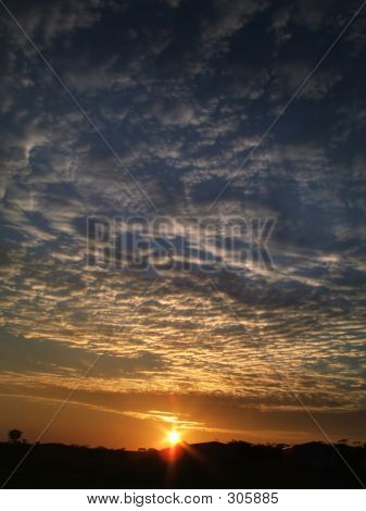 Sonnenaufgang über farm