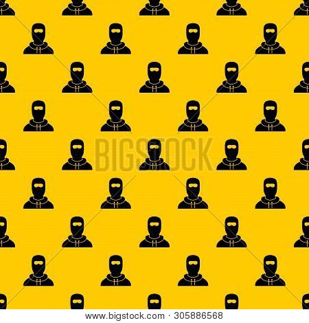 Man In Balaclava Pattern Seamless Vector Repeat Geometric Yellow For Any Design