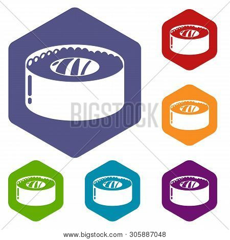 Sushi Fish Icon. Simple Illustration Of Sushi Fish Vector Icon For Web