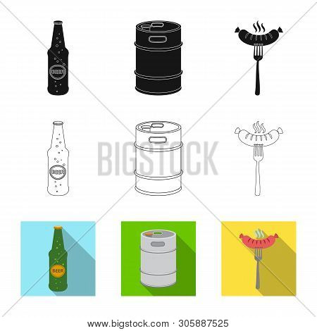 Vector Illustration Of Pub And Bar Sign. Collection Of Pub And Interior Stock Vector Illustration.