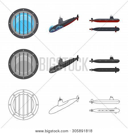 Vector Design Of War  And Ship Icon. Set Of War  And Fleet Vector Icon For Stock.