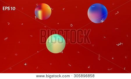 Cool Space Fantasy. Plain Colorific Illustration.  Background Texture, Smoot. Red Colored Background