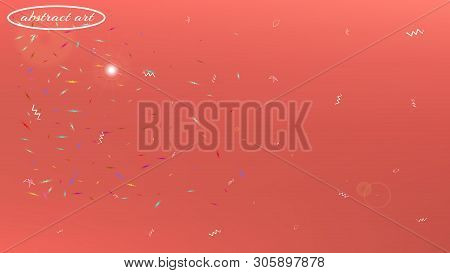 Fresh Space Fantasy. Usefull Colorific Illustration.  Background Texture, Smoot. Coral Colored Backg