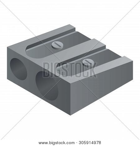 Double Metal Sharpener Icon. Isometric Of Double Metal Sharpener Vector Icon For Web Design Isolated
