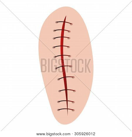 Skin Suture Icon. Cartoon Of Skin Suture Vector Icon For Web Design Isolated On White Background